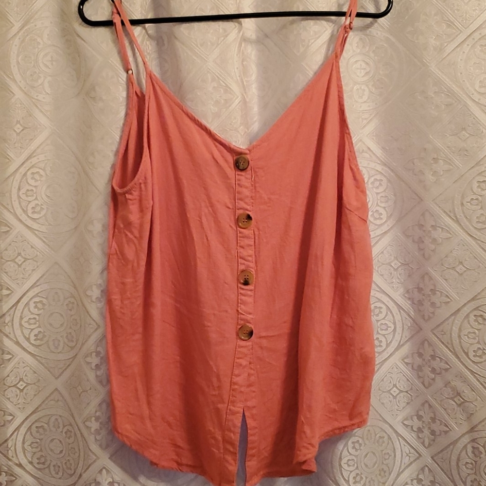 Linen button tank